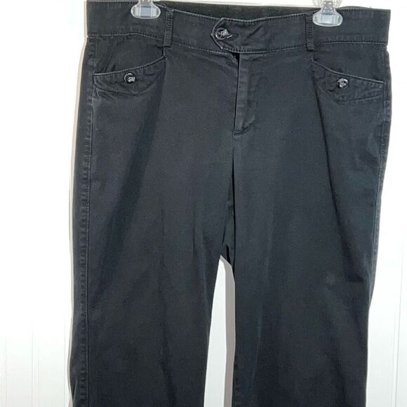 Dockers Straight Leg Pants Women’s 12 Med Black Sure Fit Waistband Pockets Work - Picture 2 of 7